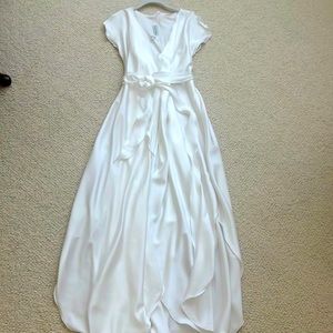 GEORGETTE TRABOLSI VintageWhite Satiny Nightgown and Robe Size PETITE